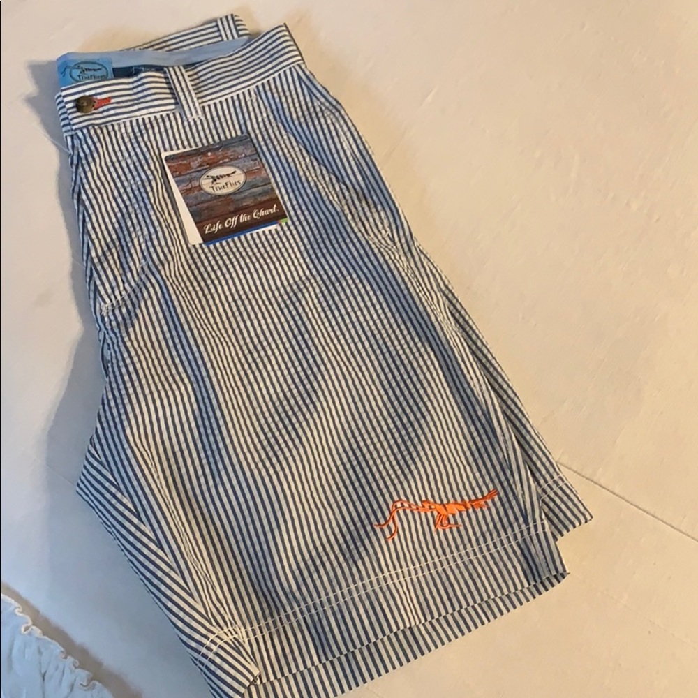 True flies seersucker shorts